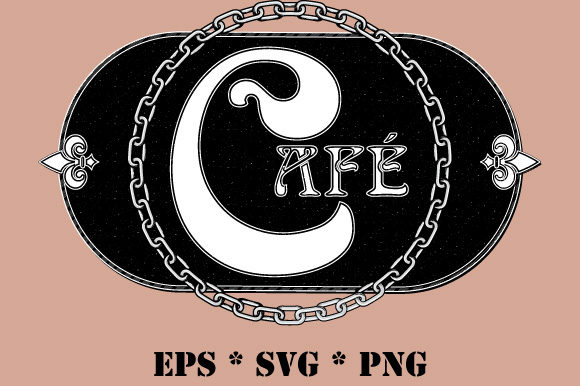 Café Cafe Sign Vintage Vector SVG