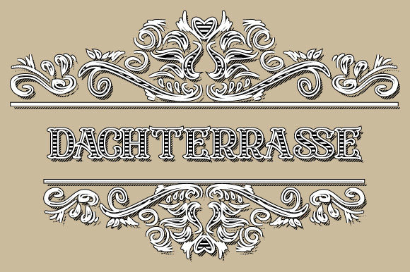 Dachterrasse Vintage Frame Vector SVG